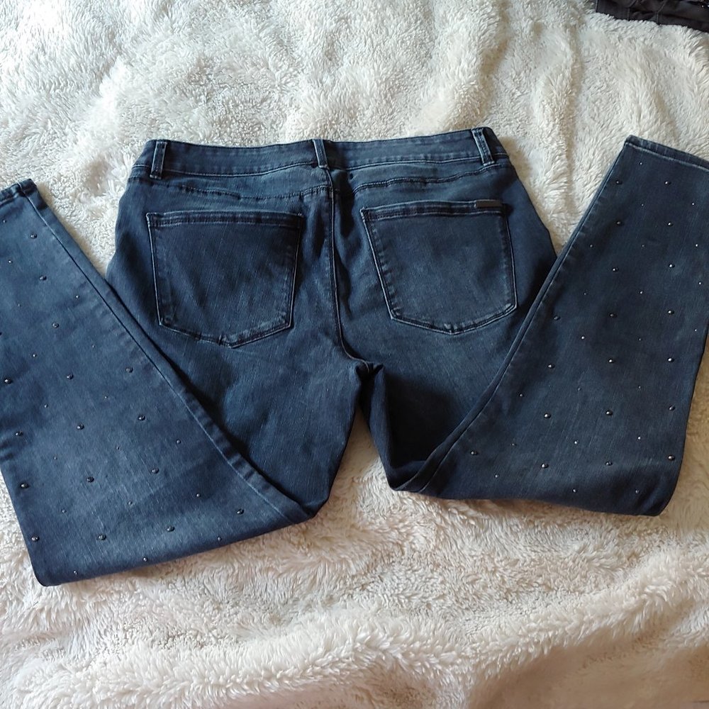 White House Black Market sparkly the skinny ankle jeans size 12 - Picture 2 of 15